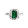 Image 2 : 14KT White Gold 1.71ct Emerald and Diamond Ring