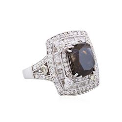 18KT White Gold GIA 6.64ctw Fancy Brown Diamond Ring