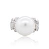 Image 1 : 18KT White Gold Pearl and Diamond Ring