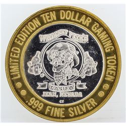Whisky Pete's Jean $10 Casino Gaming Token .999 Fine Silver Limited Edition
