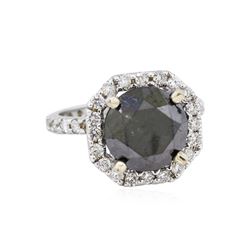 14KT White Gold 1.01ctw Black Diamond Ring