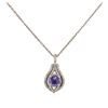 Image 1 : 14KT White Gold 1.16ct Tanzanite and Diamond Necklace