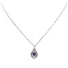 Image 2 : 14KT White Gold 1.16ct Tanzanite and Diamond Necklace