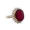 Image 1 : 14KT Yellow Gold 8.42ct Ruby and Diamond Ring