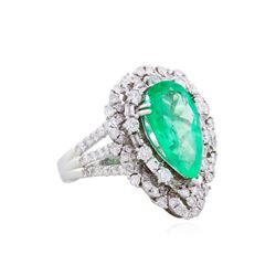 18KT White Gold 4.83ct Emerald and Diamond Ring