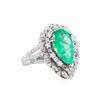 Image 1 : 18KT White Gold 4.83ct Emerald and Diamond Ring