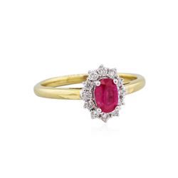 14KT Yellow Gold 0.51ct Ruby and Diamond Ring