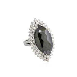 14KT White Gold 14.68ctw Fancy Black Diamond Ring