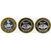 Image 1 : Lot of (3) Flamingo Laughlin $10 Casino Gaming Token .999 Fine Silver Limited Ed