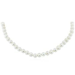 11-12MM Cultured Pearl Strand/String Necklace With Silver Ball Clasp