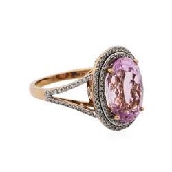 7.76ct Kunzite and Diamond Ring - 14KT Rose Gold