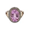 Image 2 : 7.76ct Kunzite and Diamond Ring - 14KT Rose Gold