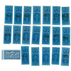 US Stamp Revenue Cigarette Tax Class A Series Lot of 20