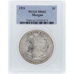 1921 PCGS MS63 Morgan Silver Dollar