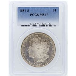 1881-S PCGS MS67 Morgan Silver Dollar