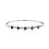 Image 1 : 14KT White Gold 1.75ctw Emerald and Diamond Bangle Bracelet