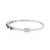 Image 2 : 14KT White Gold 1.75ctw Emerald and Diamond Bangle Bracelet