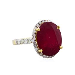 14KT Yellow Gold 9.30ct Ruby and Diamond Ring