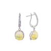 Image 2 : 14KT White Gold 3.80ctw Opal and Diamond Dangle Earrings