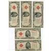 Image 1 : 1928E $5 Red Seal Note Lot of 5