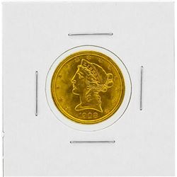 1908 $5 BU Liberty Head Gold Coin