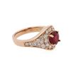 Image 2 : 14KT Rose Gold 1.88ct Ruby and Diamond Ring