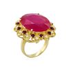 Image 3 : 14KT Yellow Gold 27.59ctw Ruby and Diamond Ring