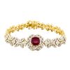 Image 1 : 14KT Yellow Gold 4.33ct Ruby and Diamond Bracelet
