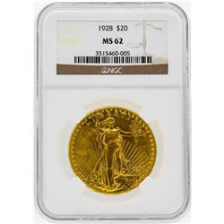 1928 NGC MS62 $20 Saint Gaudens Gold Coin