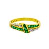 Image 1 : 14KT Yellow Gold 0.42ctw Emerald and Diamond Ring