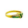 Image 2 : 14KT Yellow Gold 0.42ctw Emerald and Diamond Ring