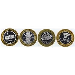 Lot of (4) Hotel Las Vegas $10 Casino Gaming Token .999 Fine Silver Limited Edit