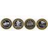 Image 1 : Lot of (4) Hotel Las Vegas $10 Casino Gaming Token .999 Fine Silver Limited Edit