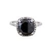 Image 2 : 14KT White Gold 6.30ctw Fancy Black Diamond Ring