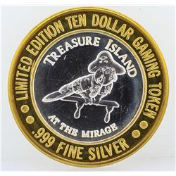 Treasure Island Las Vegas $10 Casino Gaming Token .999 Fine Silver Limited Editi