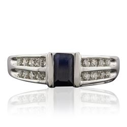 14KT White Gold 0.25ct Sapphire and Diamond Ring