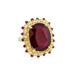 14KT Yellow Gold 14.29ctw Ruby and Diamond Ring