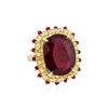Image 1 : 14KT Yellow Gold 14.29ctw Ruby and Diamond Ring