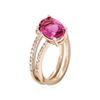 Image 3 : 14KT Rose Gold 1.12ct Pink Tourmaline and Diamond Ring