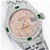 Image 1 : Womens Rolex Stainless Steel Diamond and Emerald Datejust Wristwatch