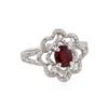 Image 1 : 14KT White Gold 1.14ct Ruby and Diamond Ring