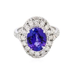 14KT White Gold 3.06ct Tanzanite and Diamond Ring