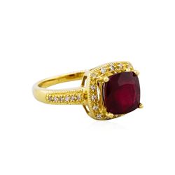 14KT Yellow Gold 3.33ct Ruby and Diamond Ring