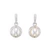 Image 1 : 18KT White Gold 12.00mm Pearl and Diamond Earrings