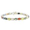 Image 1 : 14KT White Gold 21.50ctw Multi Color Sapphire Bracelet