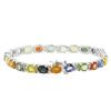 Image 2 : 14KT White Gold 21.50ctw Multi Color Sapphire Bracelet