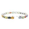 Image 3 : 14KT White Gold 21.50ctw Multi Color Sapphire Bracelet