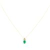 Image 1 : 14KT Yellow Gold 1.04ct Emerald and Diamond Pendant With Chain