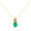 Image 2 : 14KT Yellow Gold 1.04ct Emerald and Diamond Pendant With Chain