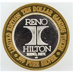 Hilton Reno $10 Casino Gaming Token .999 Fine Silver Limited Edition
